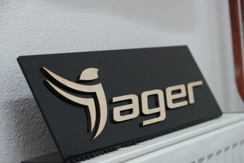 Jager – leseni 3D napis – fotografija izvedbe ELP